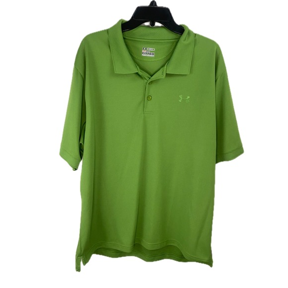 Under Armour Other - Under Armour Polo Shirt Men XXL Lime Green HeatGear Fitted Athletic Top